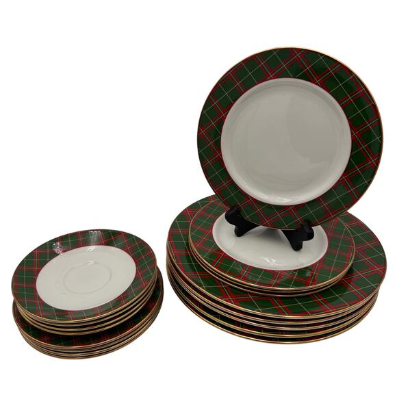 Vintage Saucers (4) Tartan Plaid by Royal Doulton Set of 4 - Picture 6 of 12